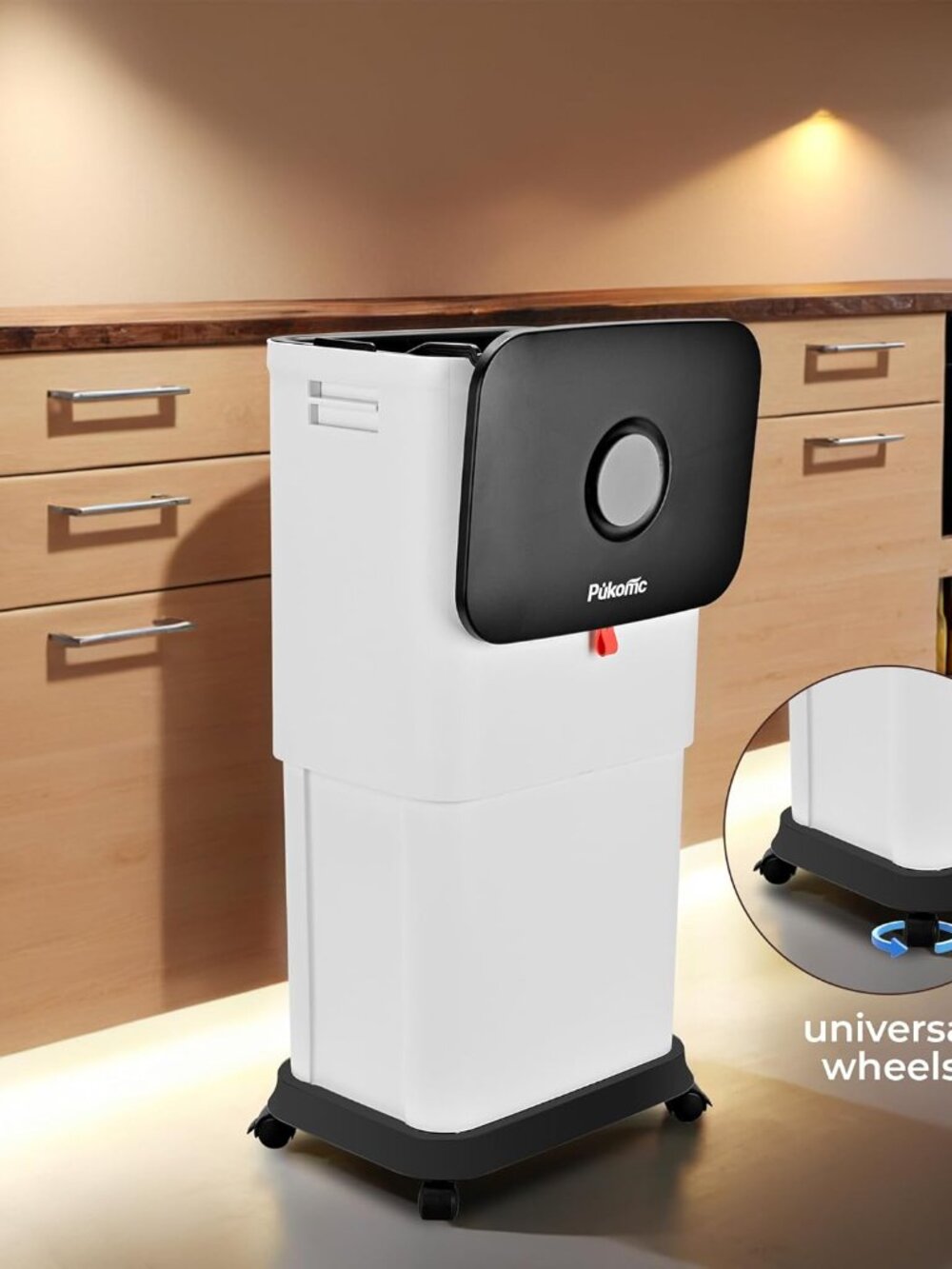 Pukumc Telescoping Kitchen Trash Can with Lid, 20L to 45L Adjustable Capacity - Picture 4 of 8